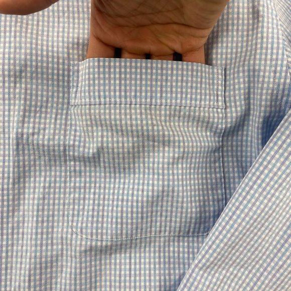 Tommy Bahama Shirt Men 16 32-33 Blue White Purple Checkered Button Up Casual - Picture 4 of 7